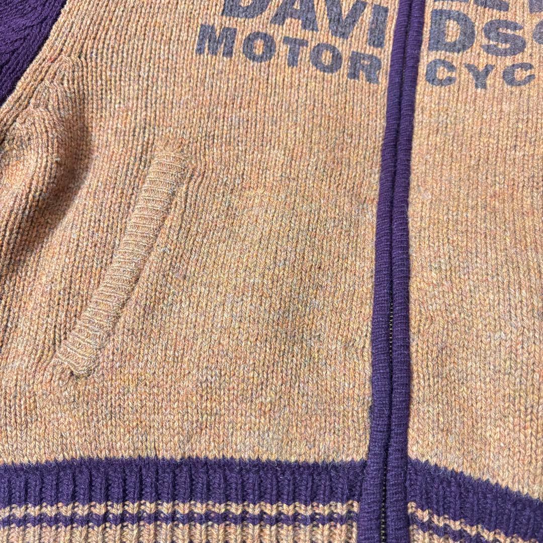 ハーレーダビッドソン ウールニット カウチンニット ニットブルゾン ヴィンテージ