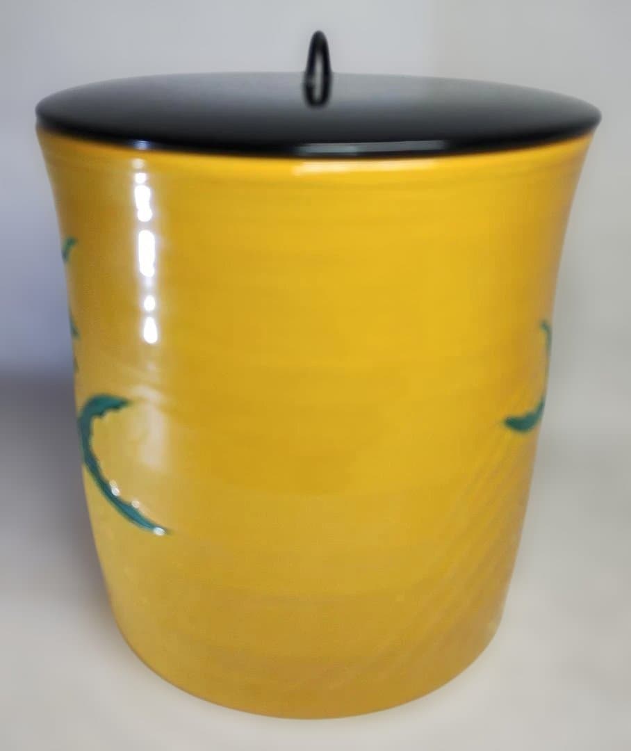 黄交趾 荒磯 一重口 水指