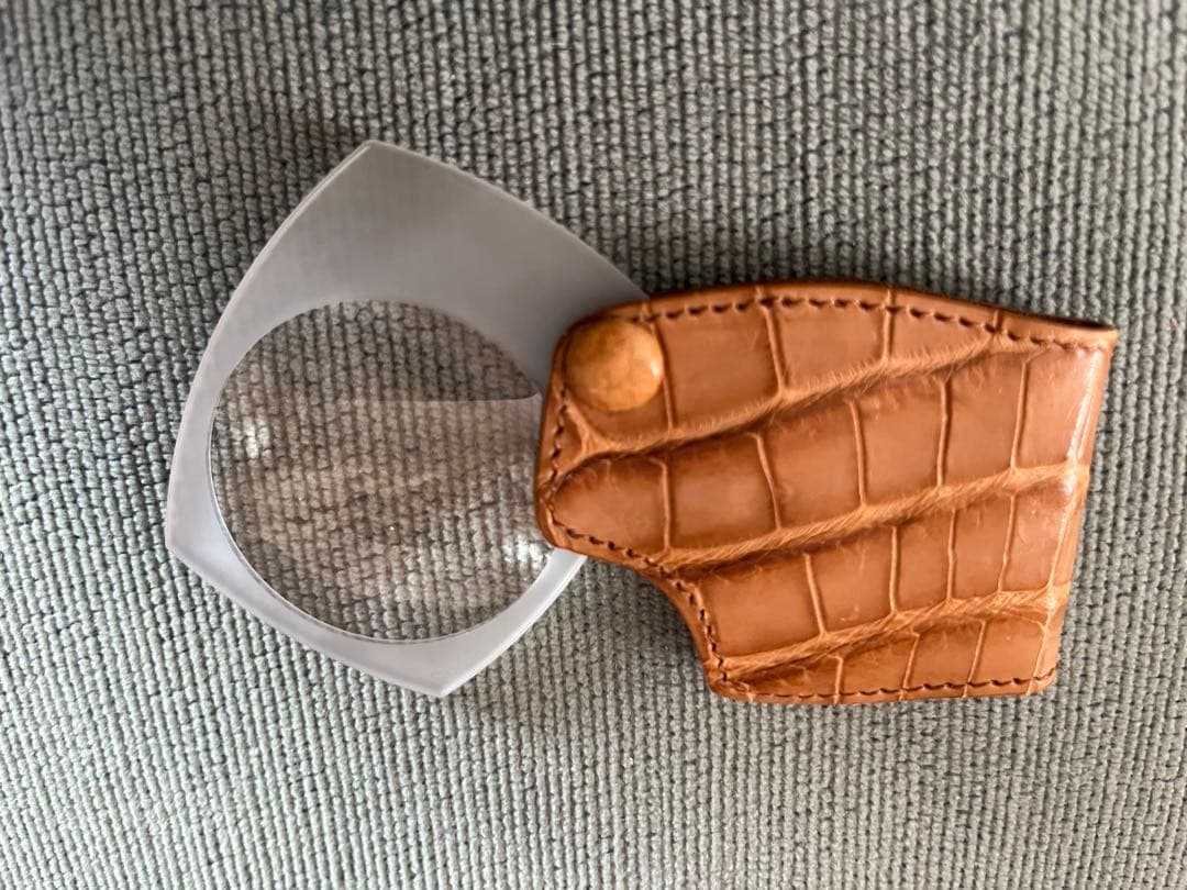 未使用　A6手帳カバー　クロコダイル　ルーペ　メモパッド　象革　キタムラ