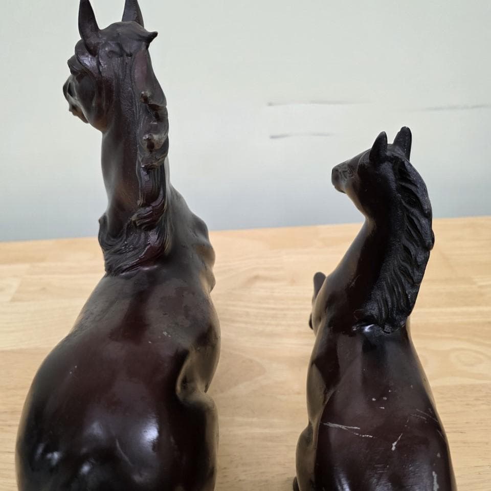 漆製 馬の彫刻 2体セット