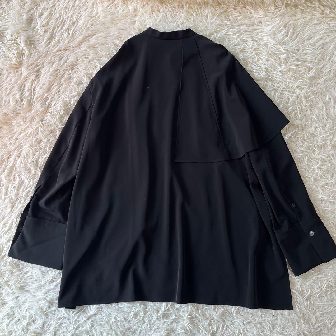 ADORE アドーア　ストレッチポプリン　黒　ブラウス　38 ゆったり