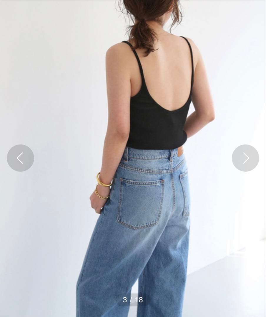 【新品】Deuxieme Classe 定番リブキャミソール 黒 綿100%