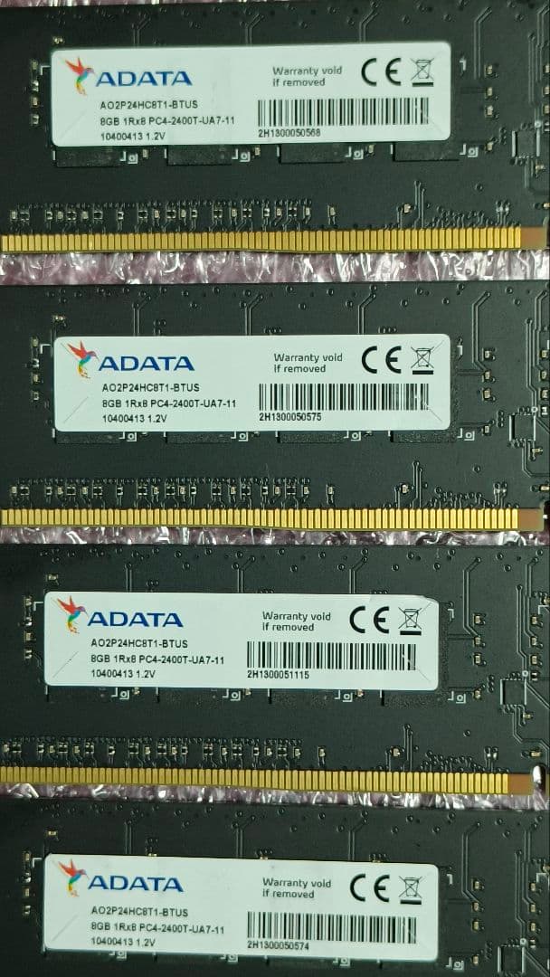 DDR4 8GBx4枚 32GB pc4-2400T 動作確認済み ①