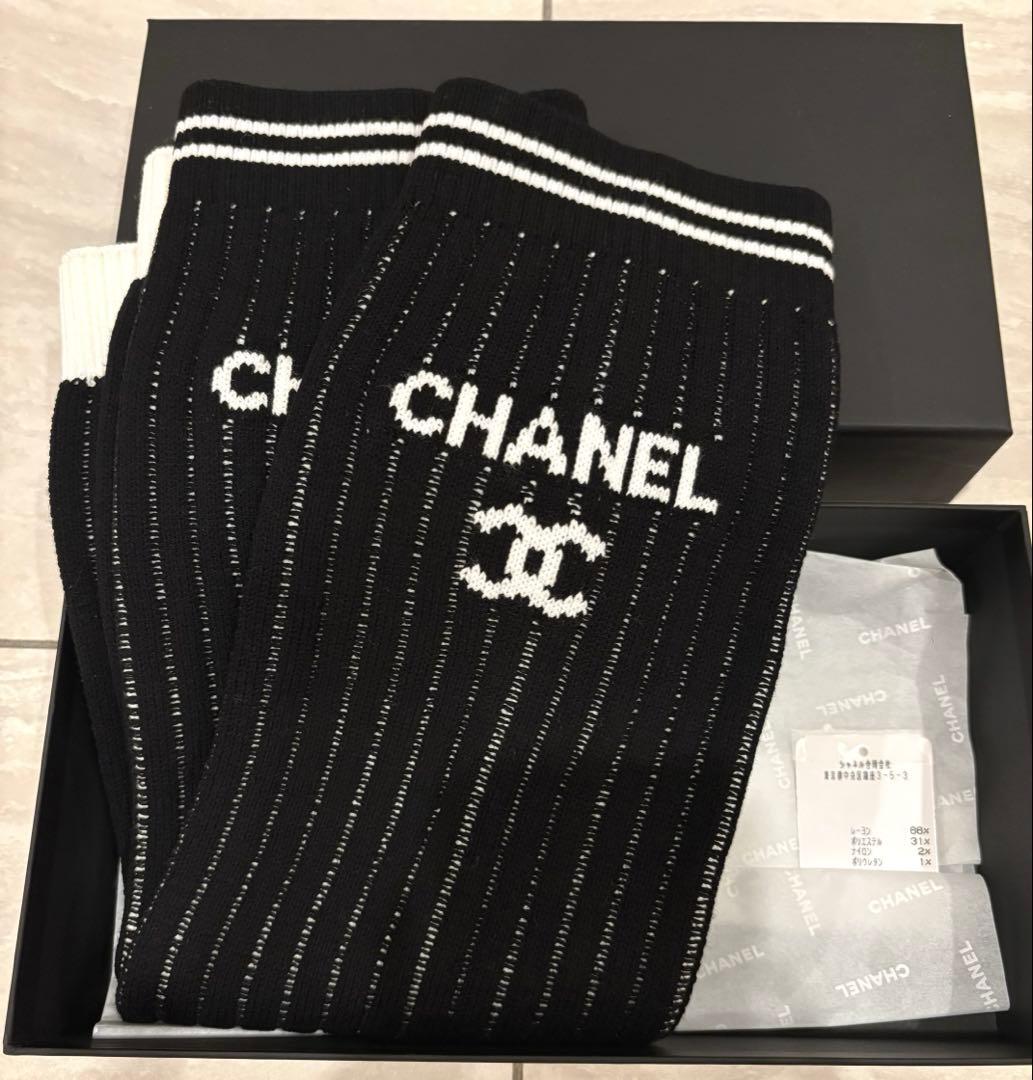 CHANEL シャネル ゲートル レッグウォーマー 黒