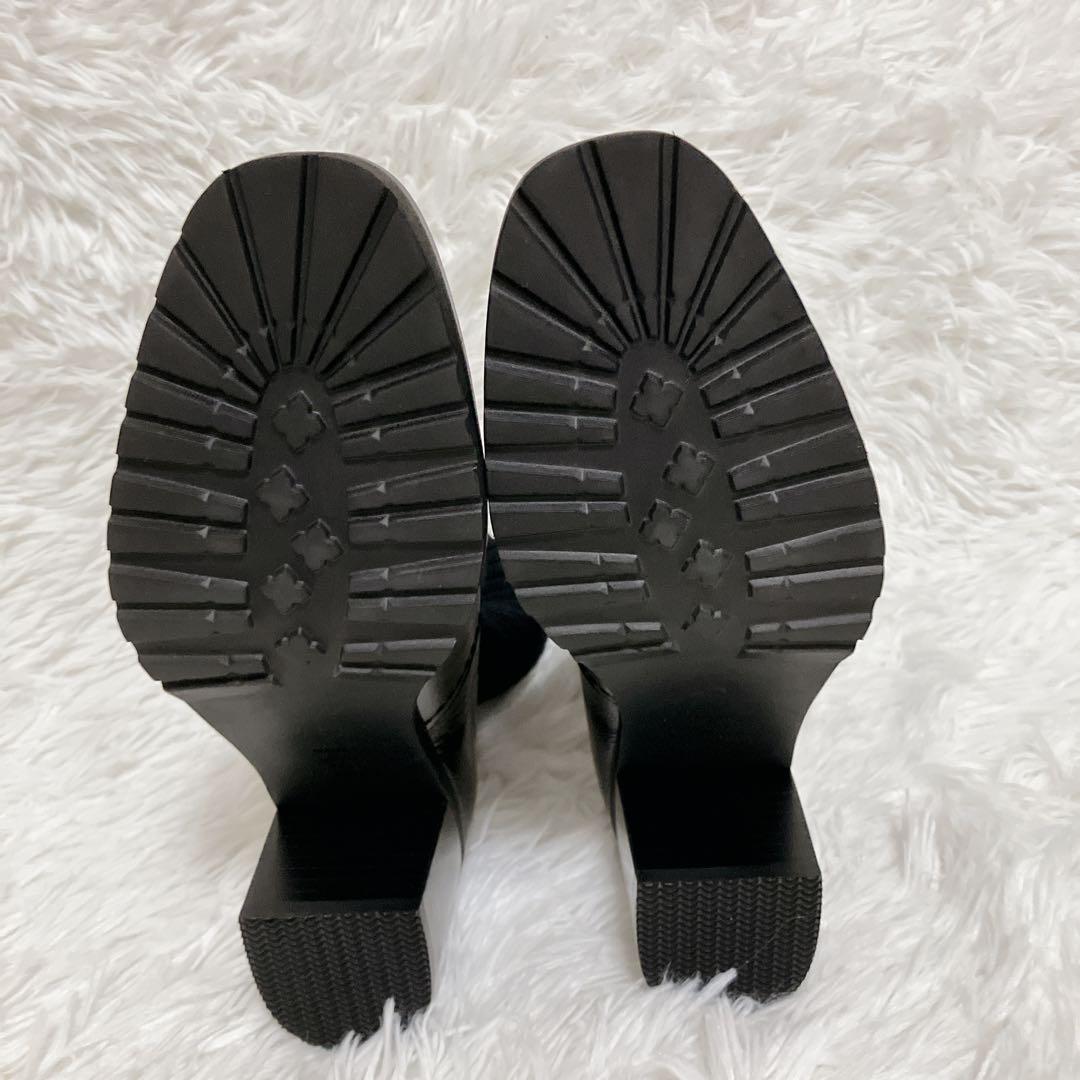 【極美品】DIANA ダイアナ ソックスブーツ レザー22.5cm 黒