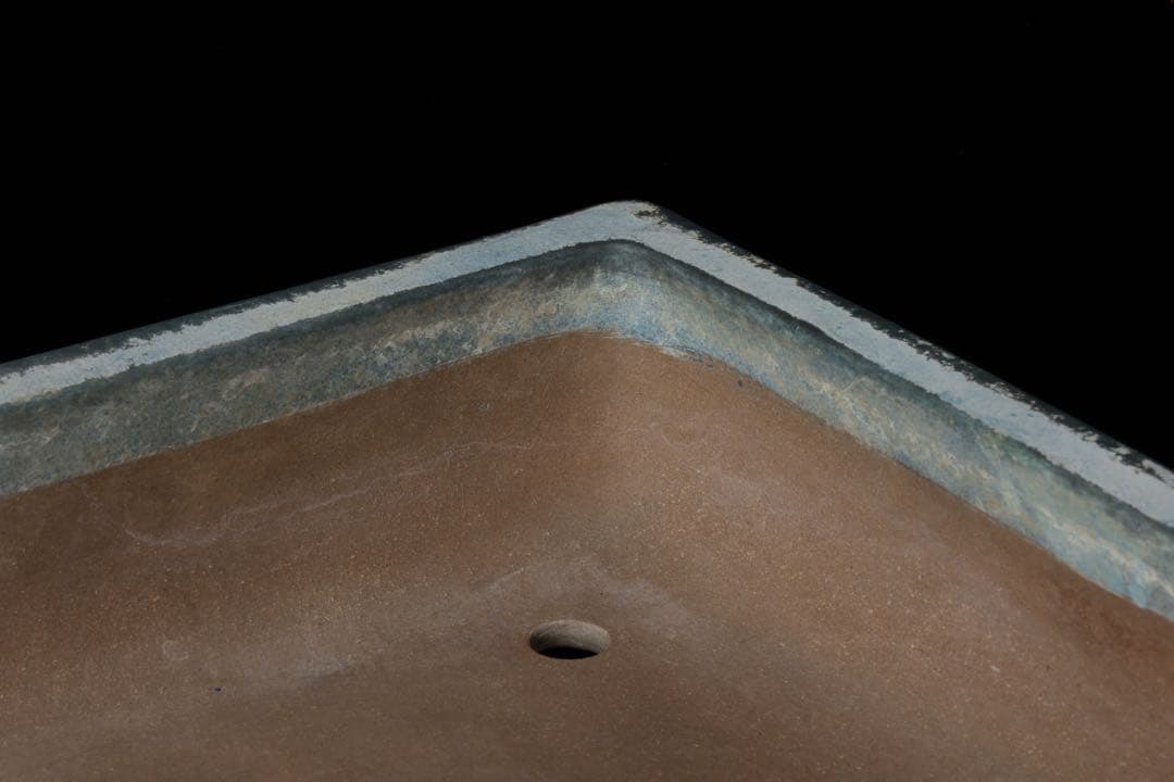 盆栽鉢 幅50cm 高さ9.7cm 青 盆栽用具 盆器 古美術品 骨董品