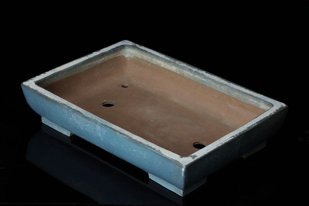 盆栽鉢 幅50cm 高さ9.7cm 青 盆栽用具 盆器 古美術品 骨董品