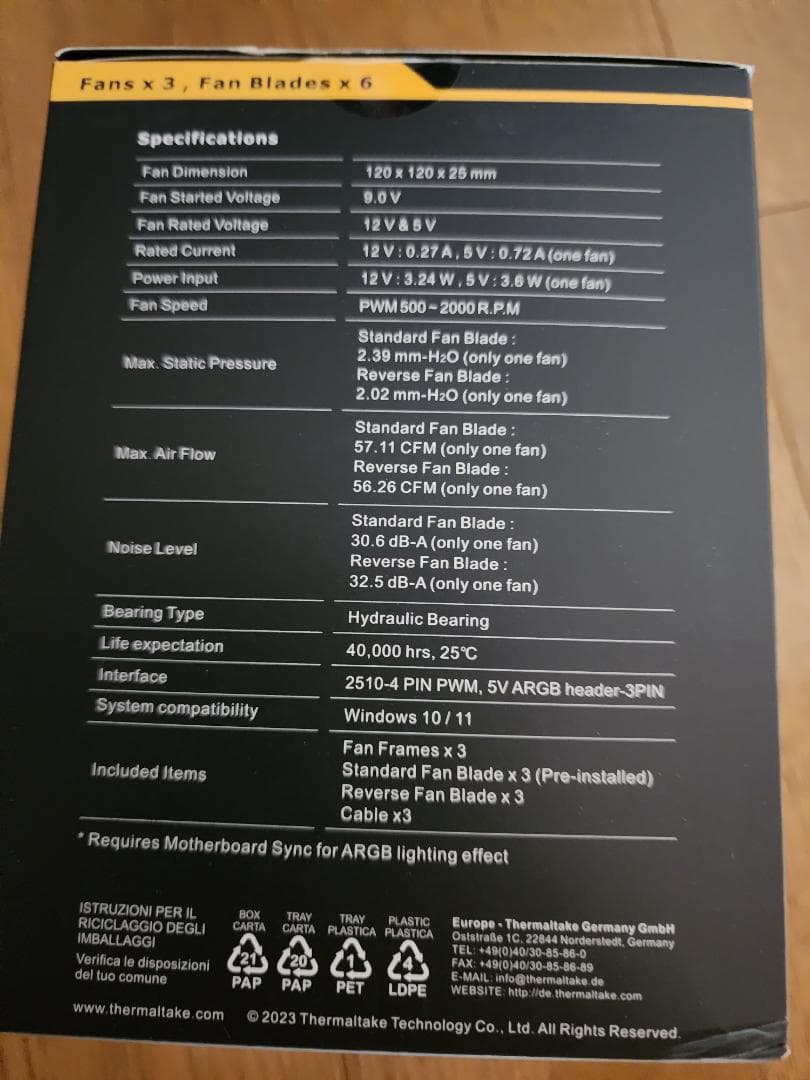 PC用ファン・クーラー Thermaltake SWAFAN EX 12 ARGB Sync