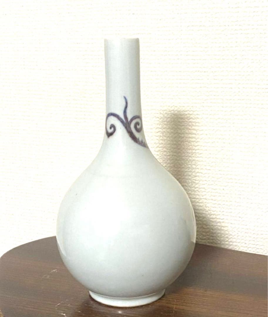 青康熙 青花釉里紅胆瓶 双龍手絵 希少品