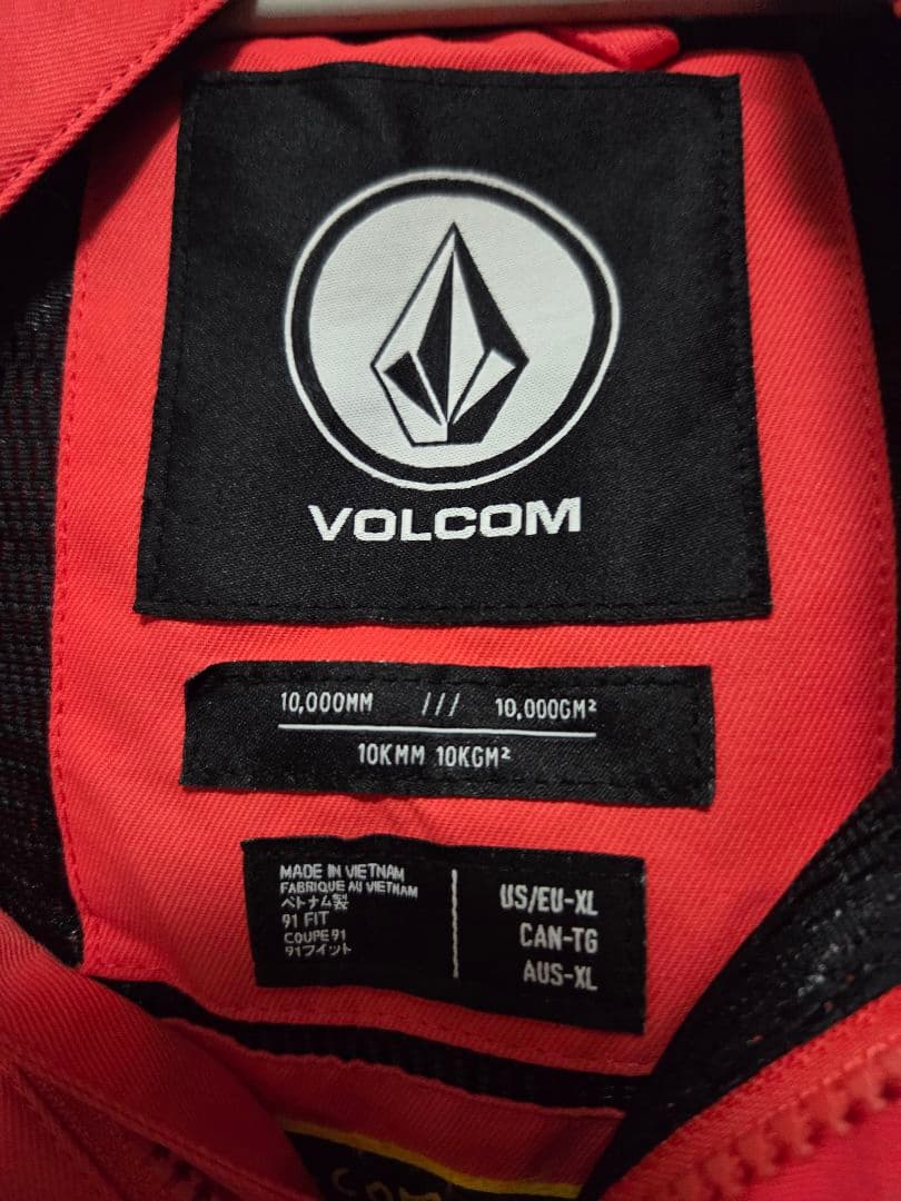 VOLCOM スノボーウェアXL セットアップ オレンジ
