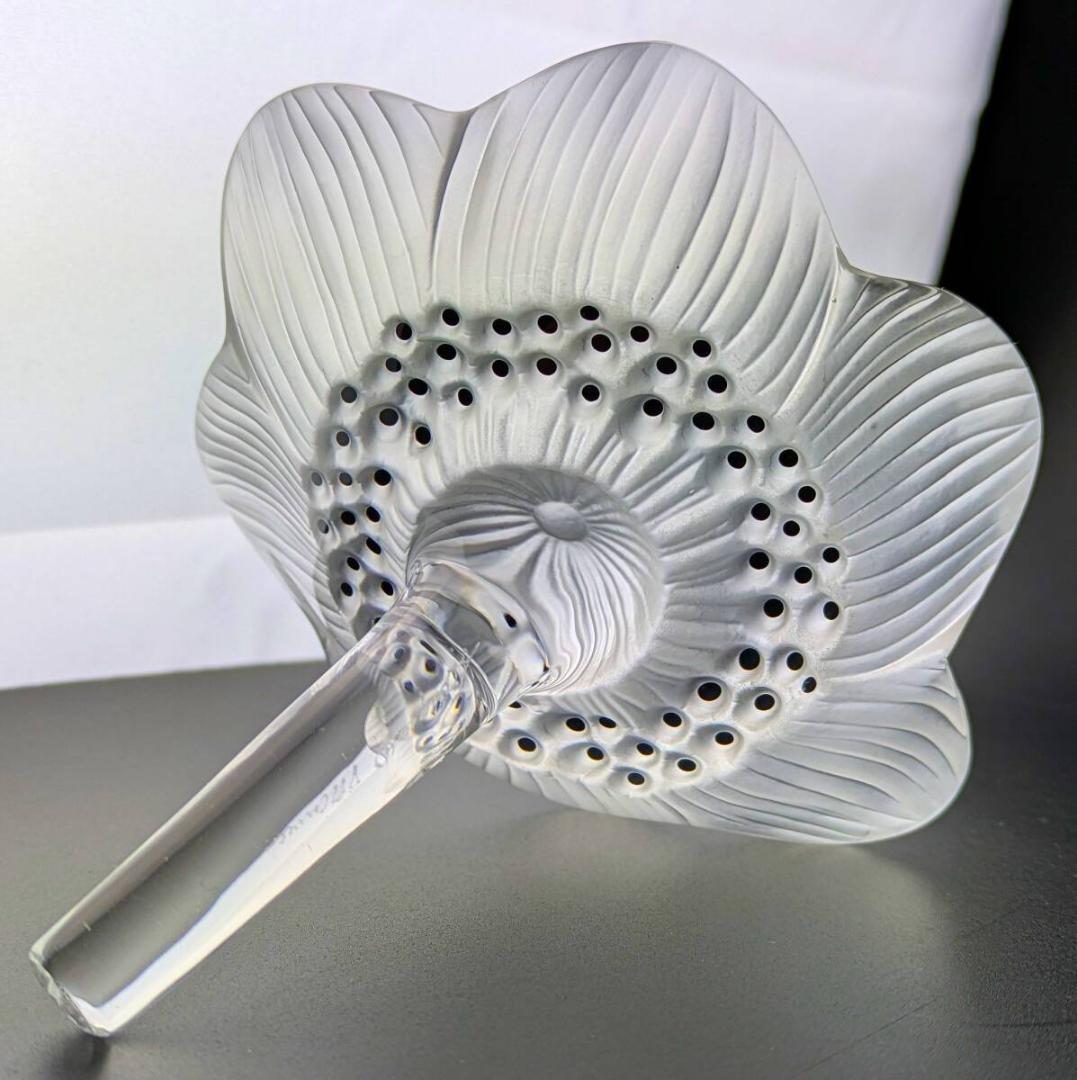 上品な趣★ラリック アネモネ ペーパーウェイト フロスト エナメル フランス