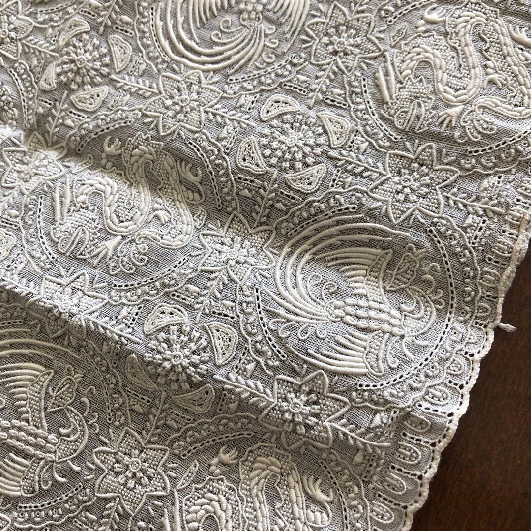 未使用　スワトウ　ハンカチ　龍　鳳凰　汕頭　刺繍　SWATOW