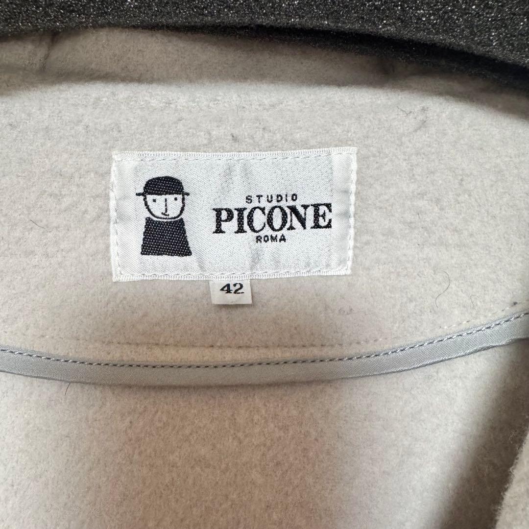 PICONE フード付膝丈ウールコート