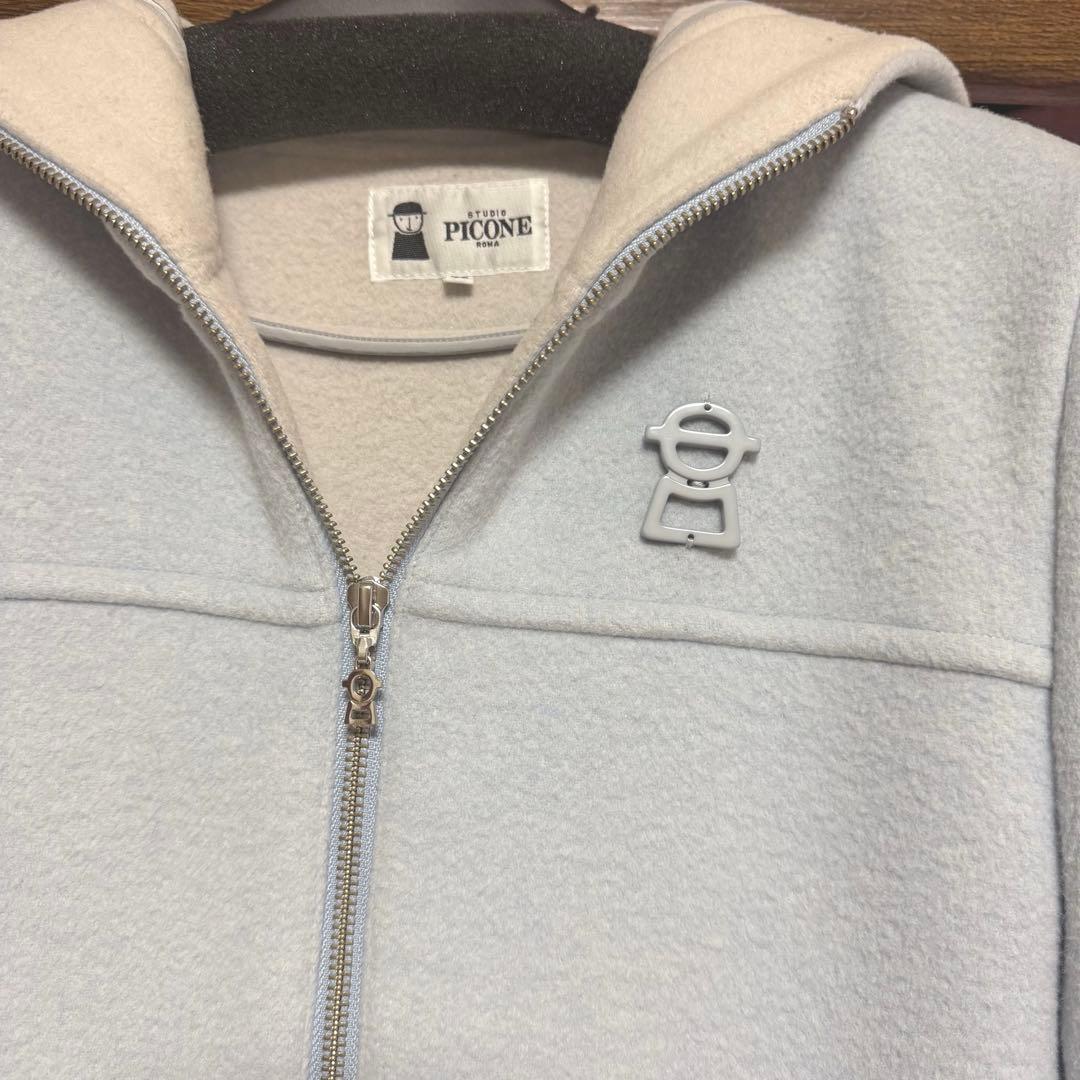 PICONE フード付膝丈ウールコート