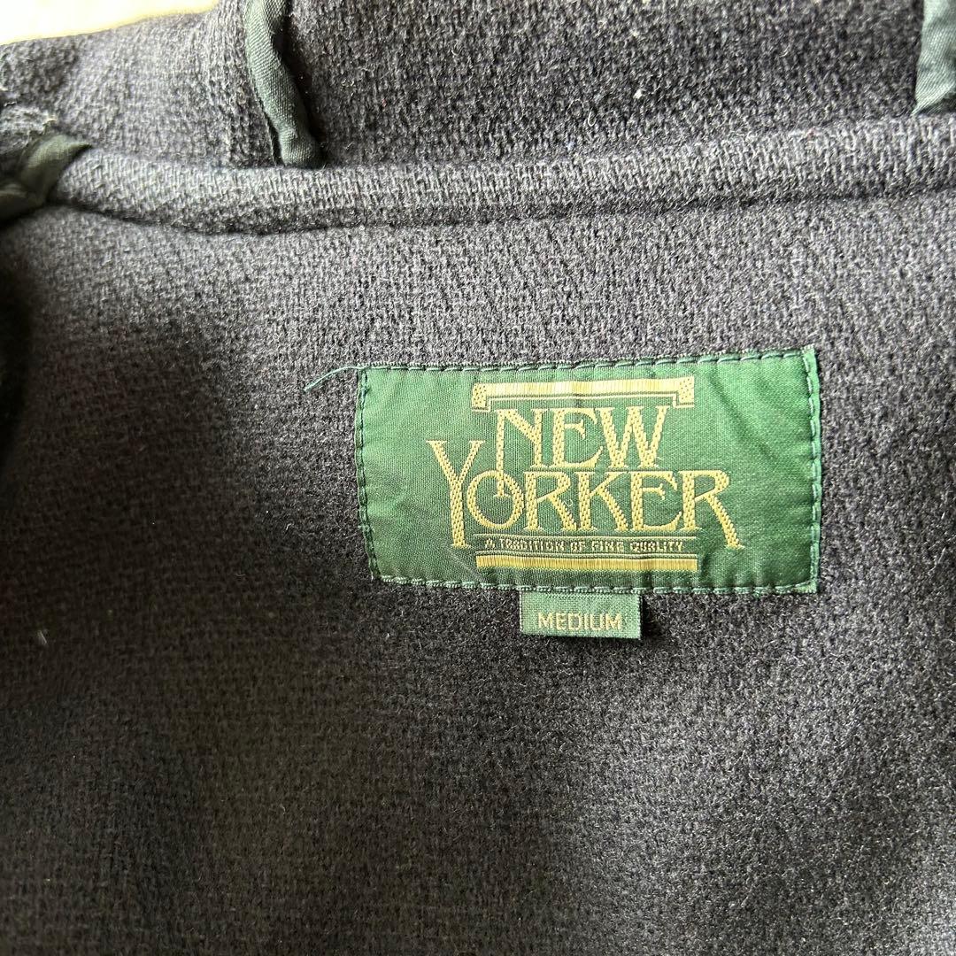 NEW YORKER VallombrosaヘリンボーンダッフルコートM 紺