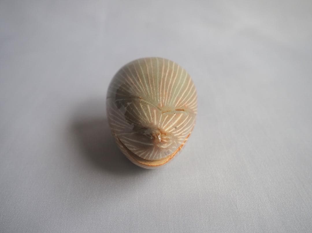 12代田原陶兵衛造『萩筍香合』（共箱）