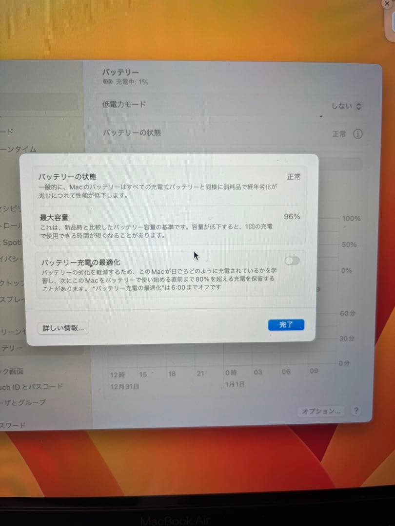 MacBook Air 13インチM1 8GB/256GB スペースグレー