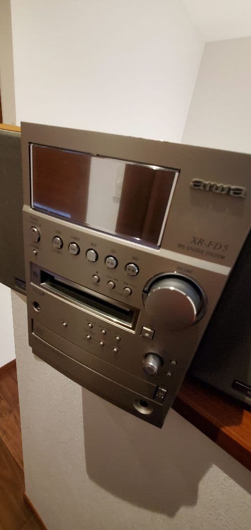 【コンポセット】MDコンポCDプレーヤー ラジオ アンプ カセット リモコン付き