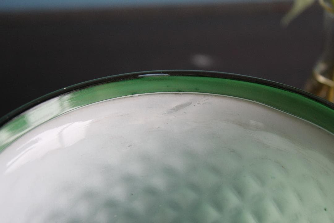 品番　g-0802 緑乳白盃洗　深鉢　コンポート　氷コップ　大正ロマン　レトロ