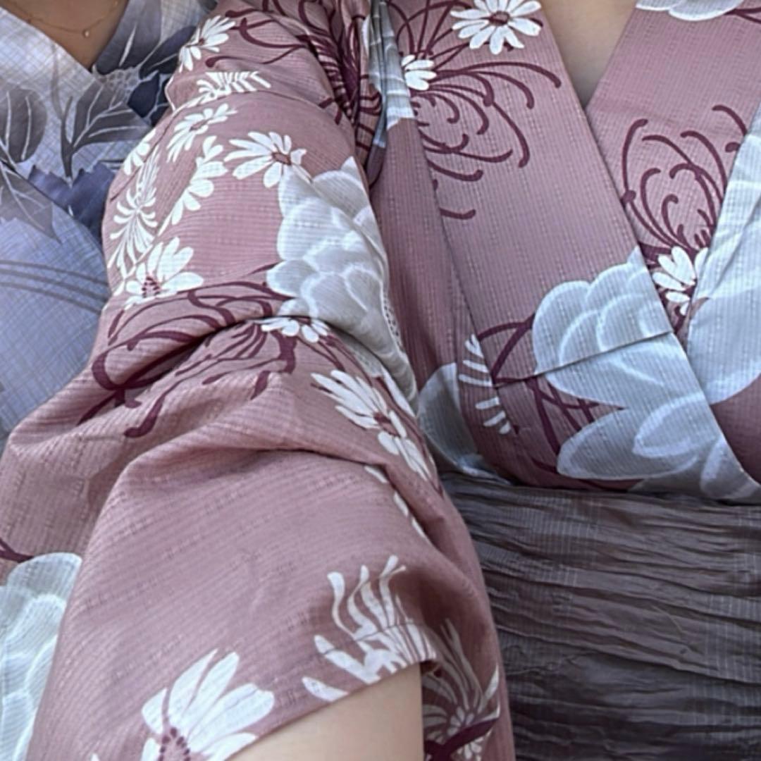 Dita 1人で着られる浴衣3点セット 梅見月の菊ちらし　和歌山染工日本染め