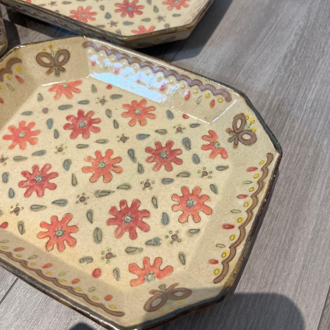 増山文さん四角プレート3枚セット美品