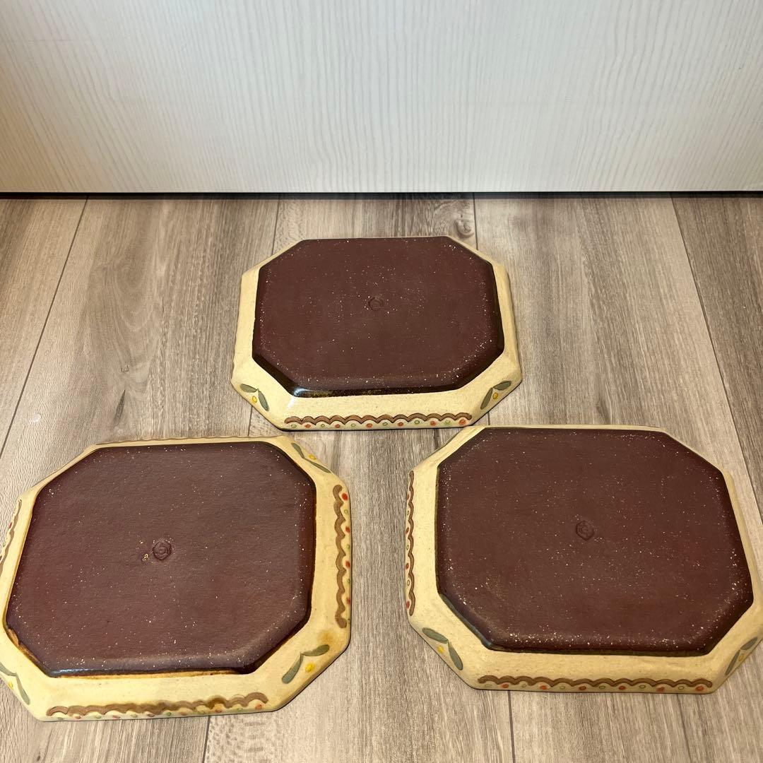 増山文さん四角プレート3枚セット美品