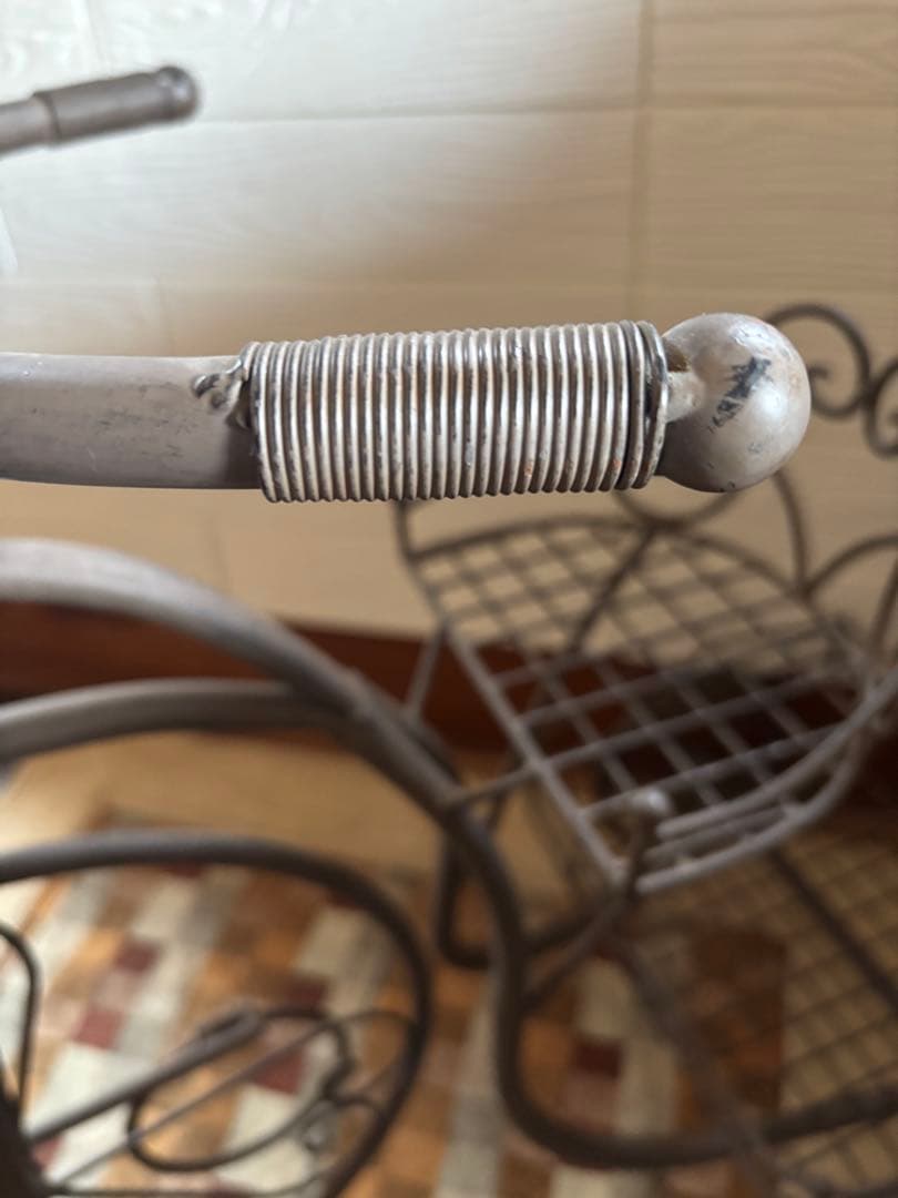 アイアン三輪車　プランタースタンド　アンティーク　オブジェ　ガーデン　カフェ