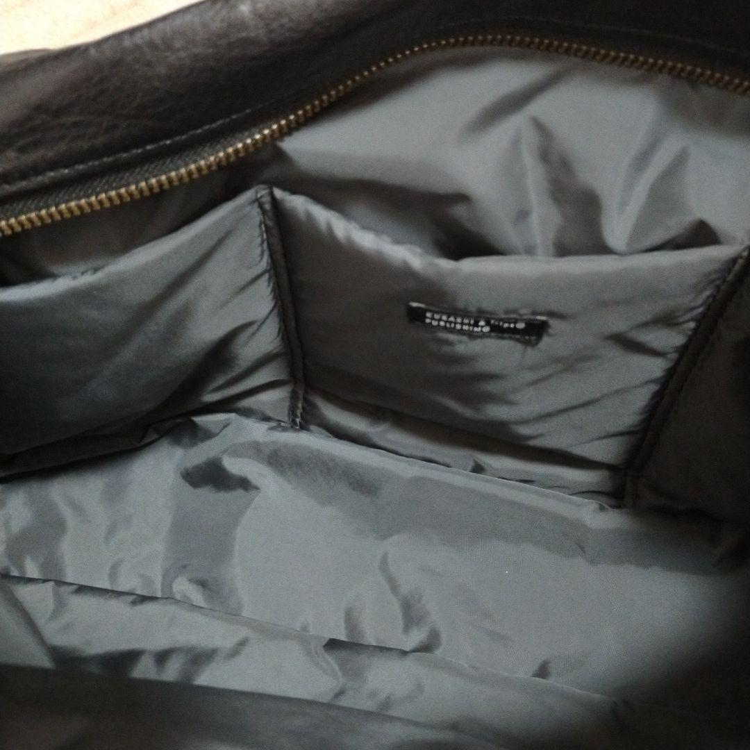 北欧、暮らしの道具店　ラウンドレザーバッグ　ブラック