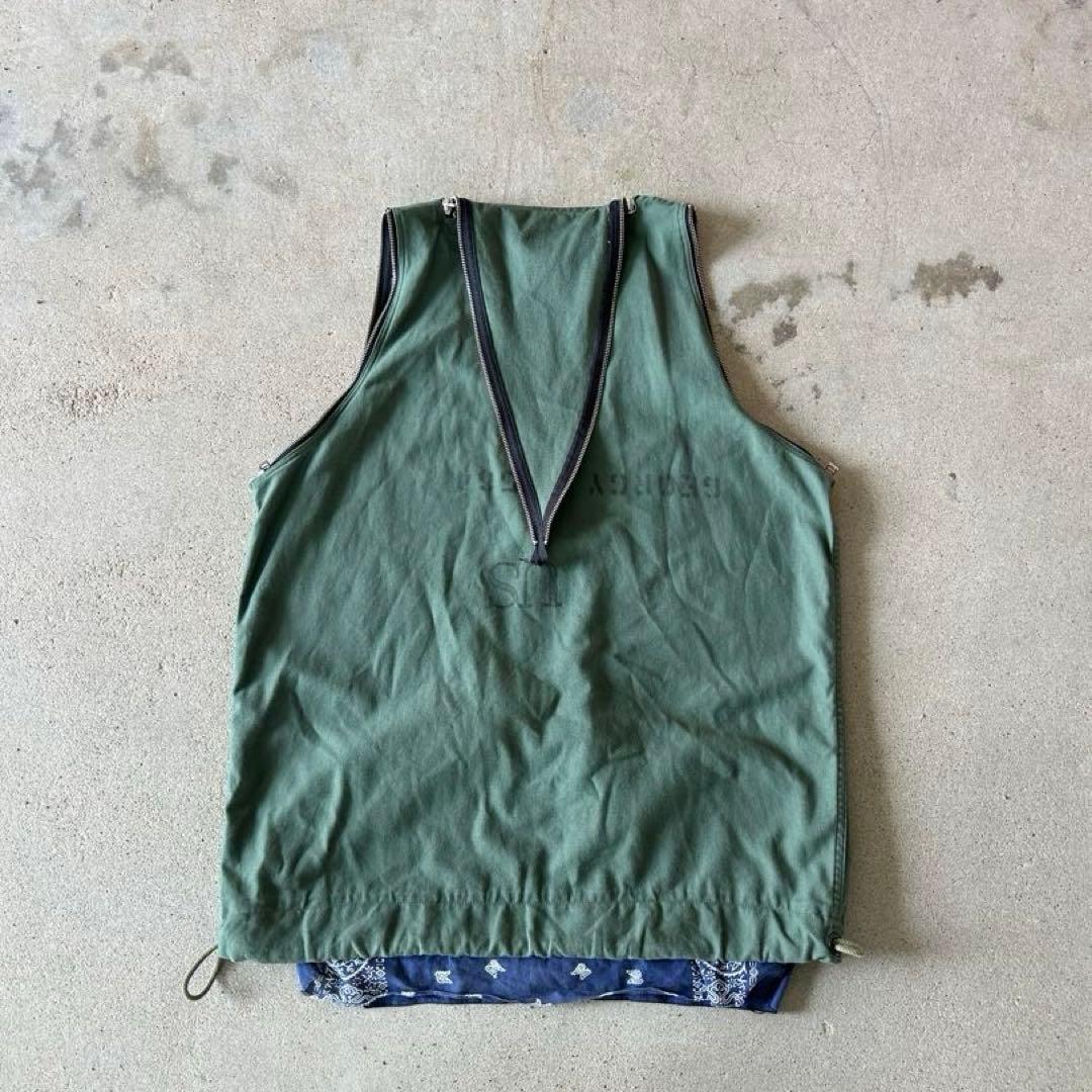 OLDPARK オリーブグリーン Vネックベスト　ランドリーベスト