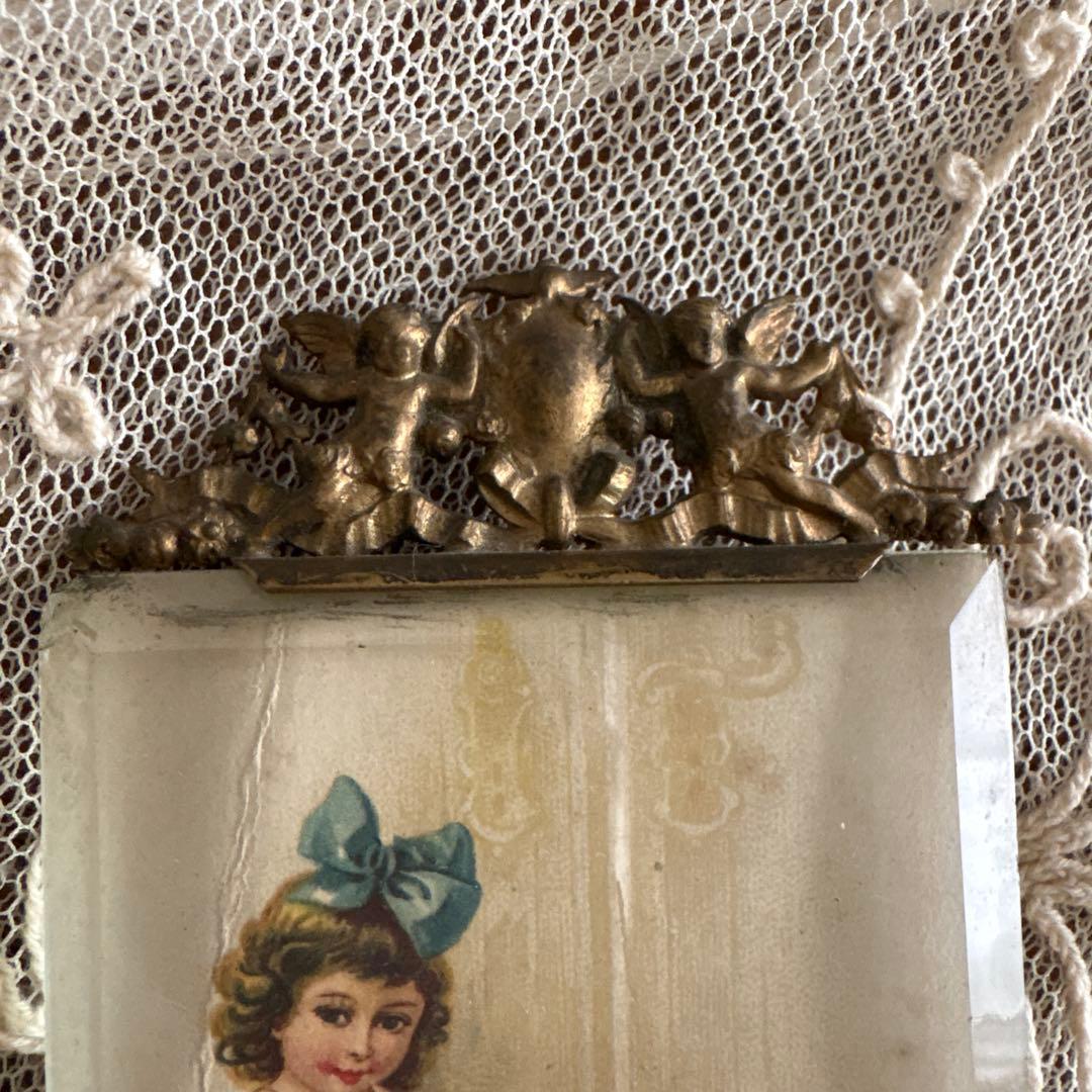 アンティークフォトフレーム　フランスアンティーク　天使　エンジェルフレーム