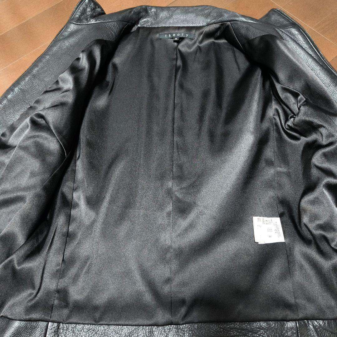 極美品　Theory セオリー ブルゾン シングルライダースジャケット 牛革　黒