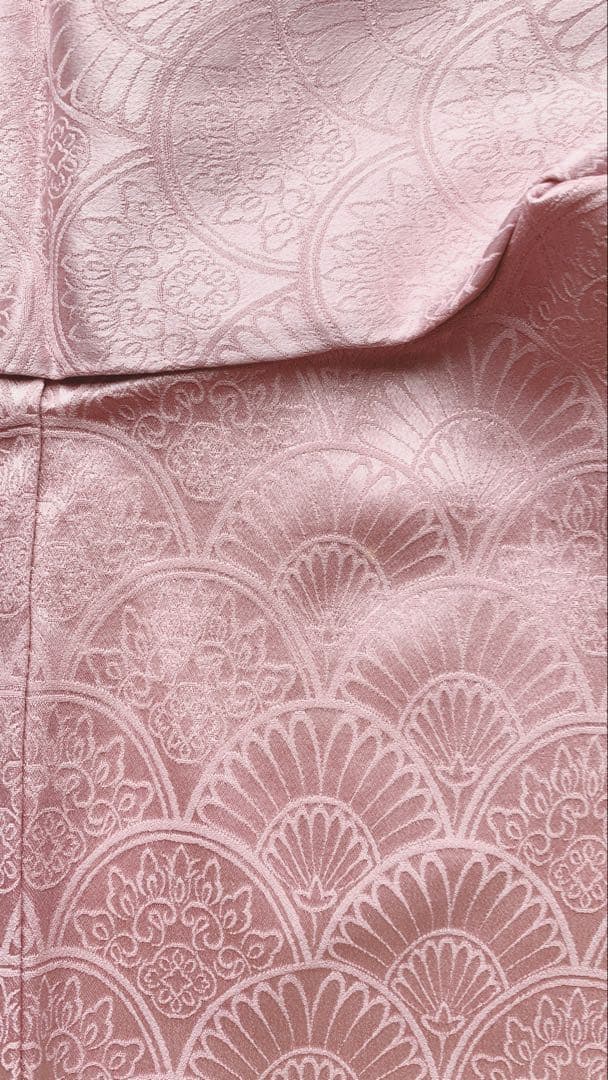 【訳あり特別価格】　正絹　訪問着　絞り　刺繍　ピンクマーメイド