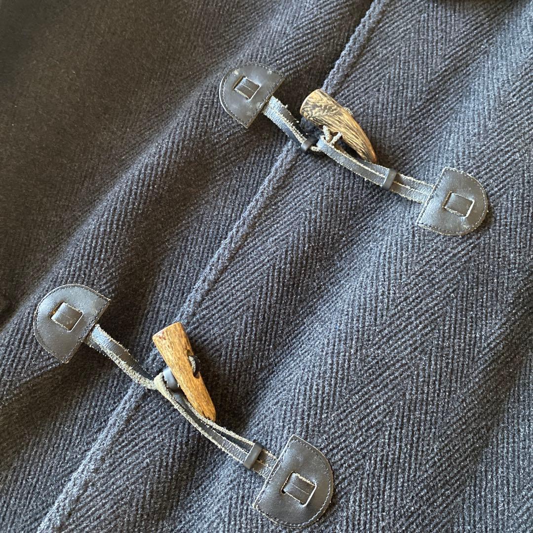 80s90s イタリア製 オーバーサイズ ヘリンボーンウール ダッフルコート