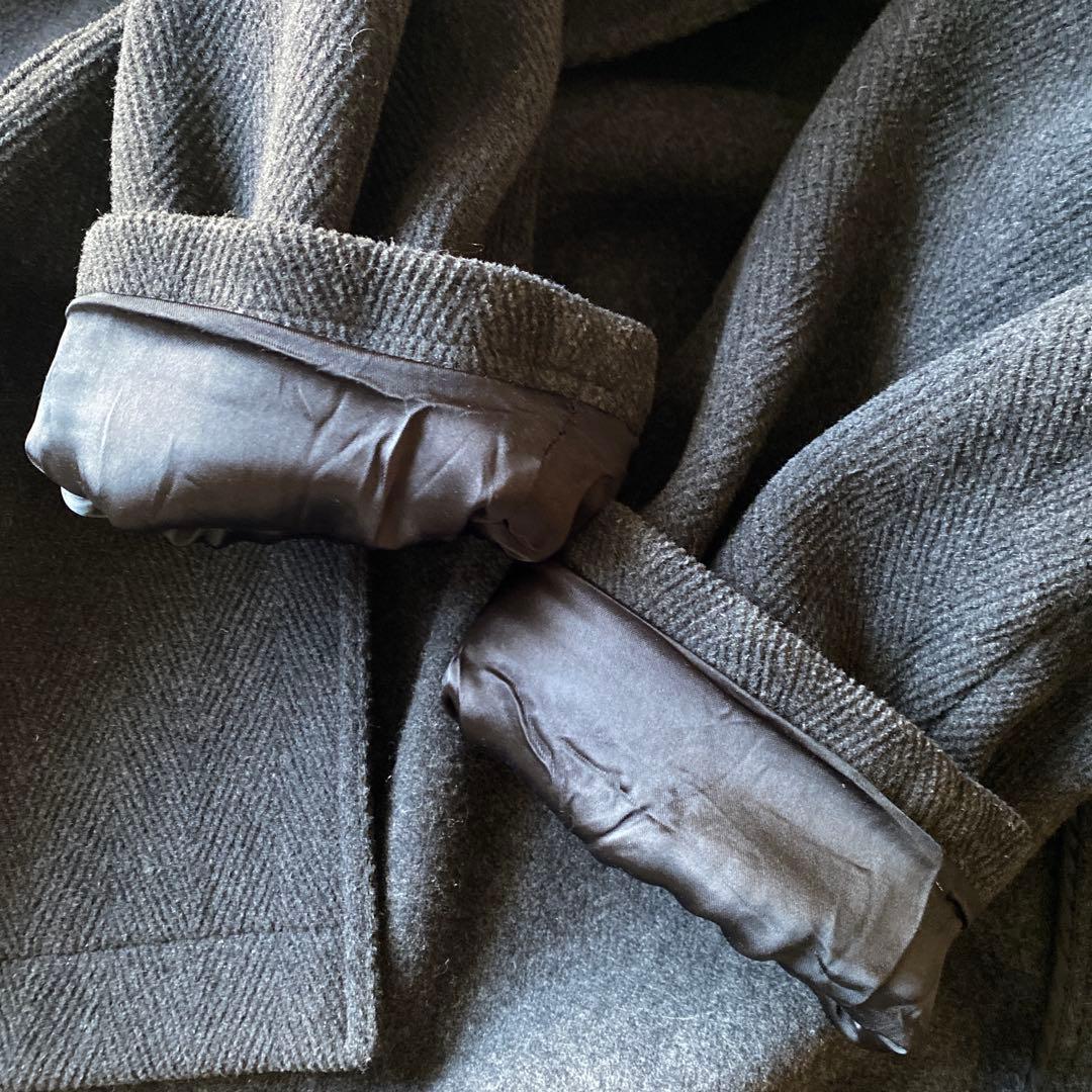 80s90s イタリア製 オーバーサイズ ヘリンボーンウール ダッフルコート