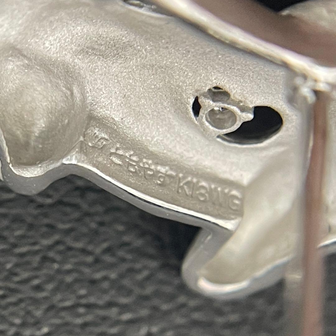 友安昭先生作　K18WG牛モチーフピンブローチ