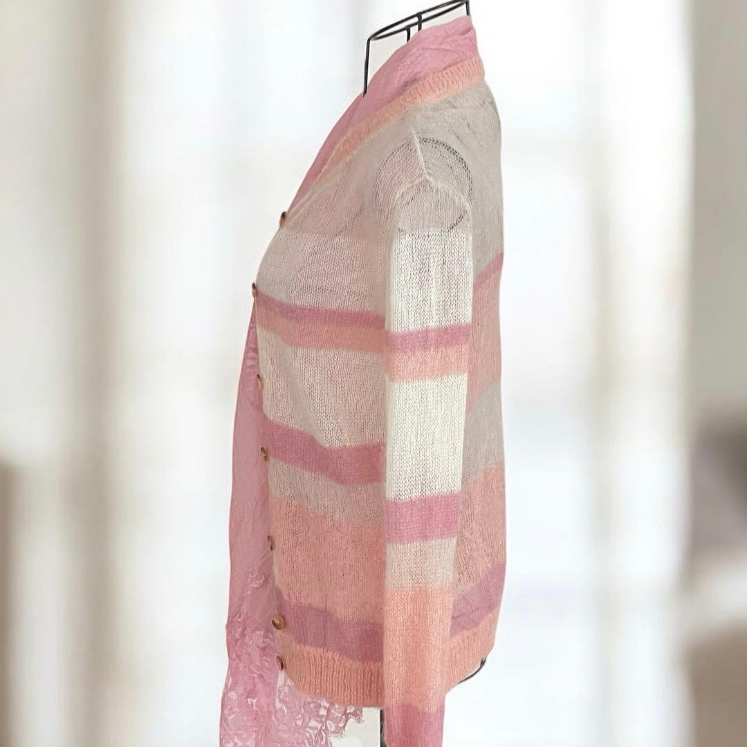 ERMANNO SCERVINO モヘヤ混ニット　カーディガン ストール一ピンク