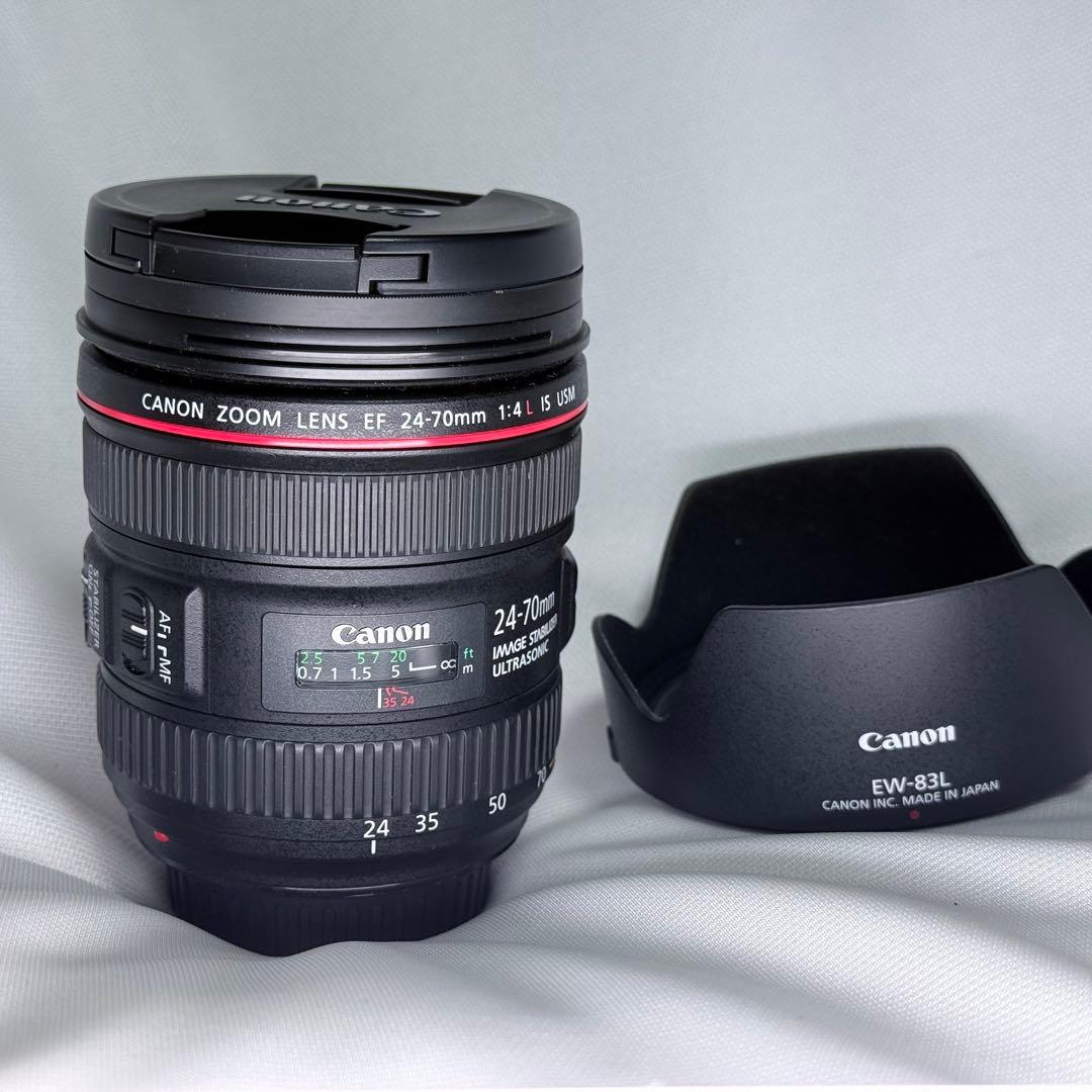 EF24-70mm F4L IS USM フード 保護フィルター付き
