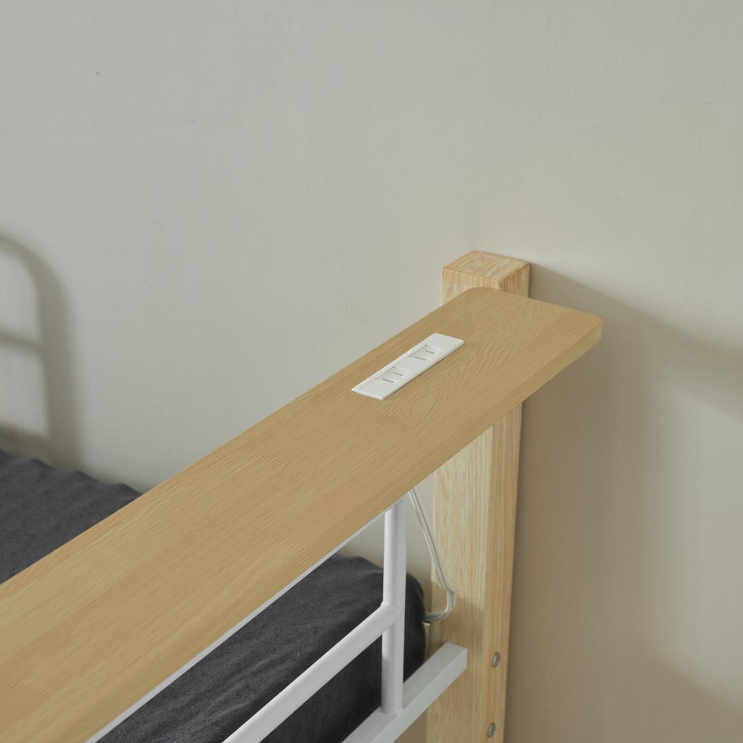 超人気！ロフトベッド【高さ130cm】収納 北欧風 大人 送料無料 WHITE