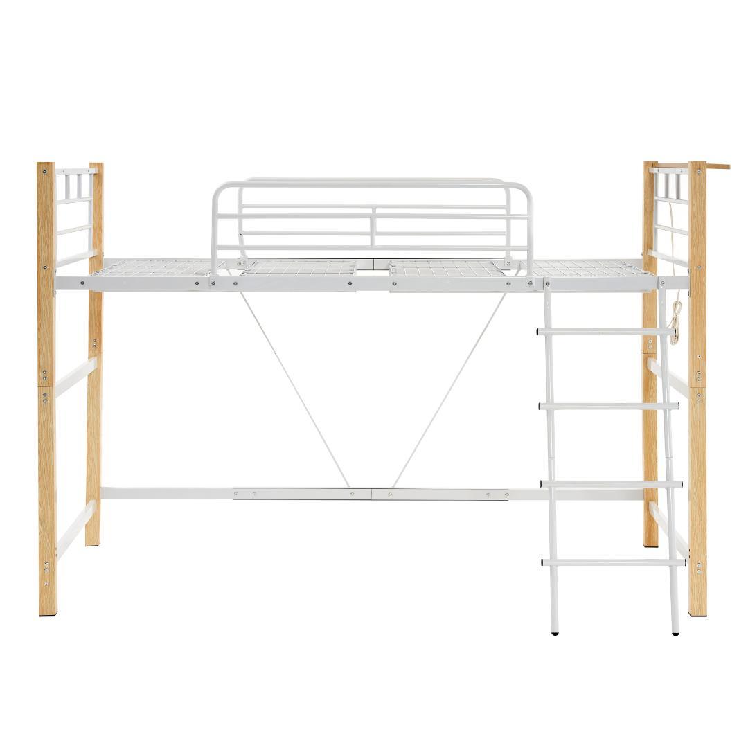 超人気！ロフトベッド【高さ130cm】収納 北欧風 大人 送料無料 WHITE