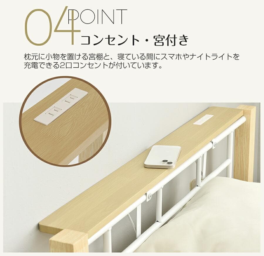 超人気！ロフトベッド【高さ130cm】収納 北欧風 大人 送料無料 WHITE