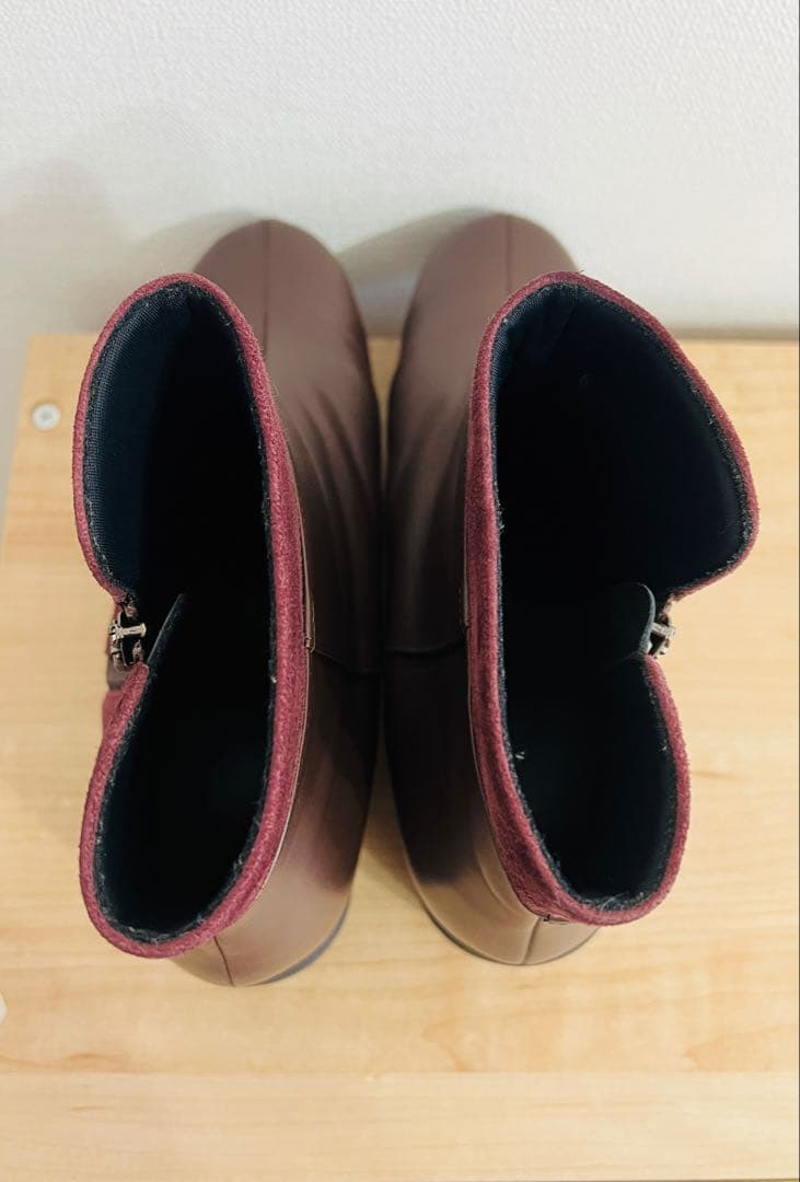 【HILLS AVENUE】人気のサイドゴアブーツ ブラウン/バーガンディ