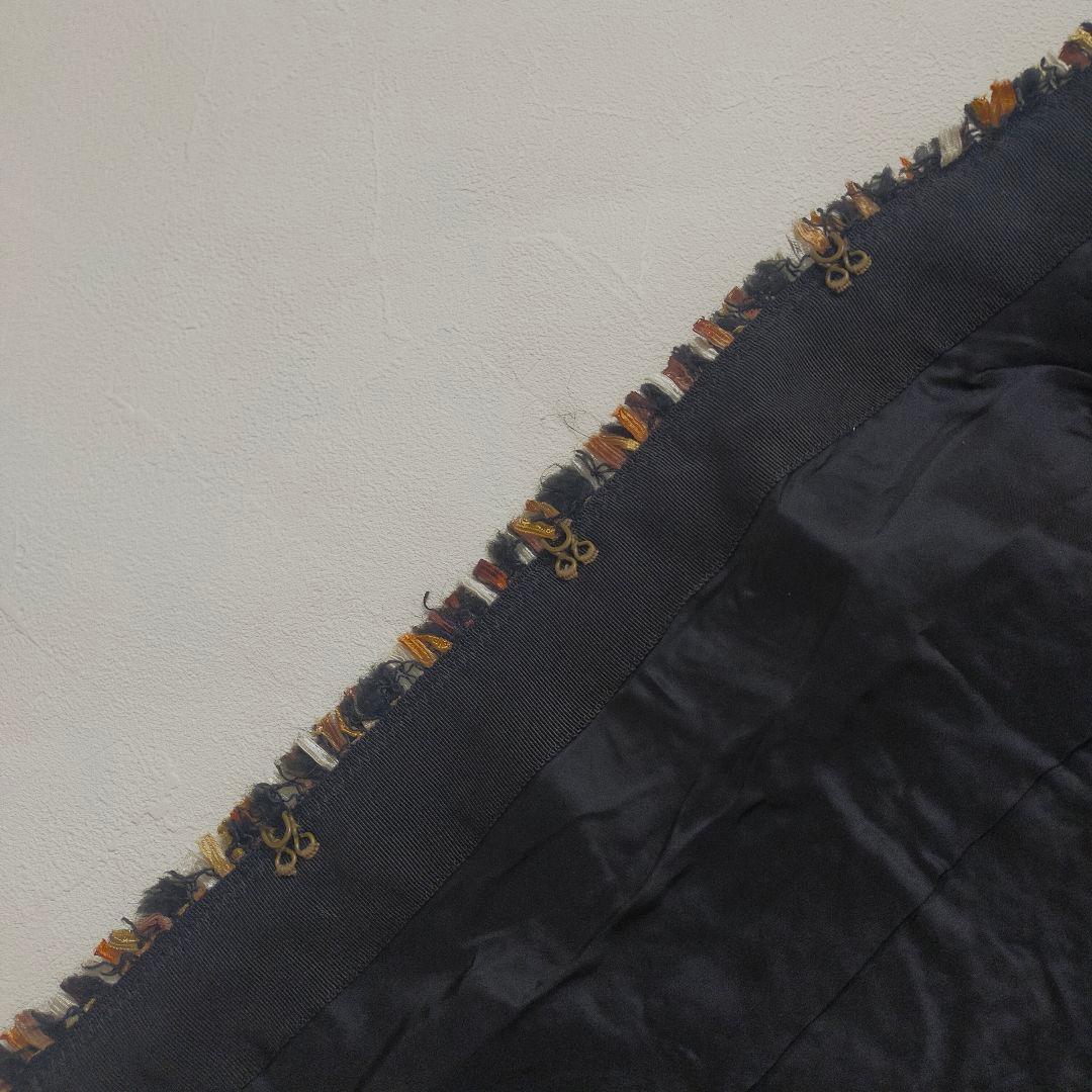 極美品　ランバンコレクション　ツイード　ノーカラージャケット　モヘア