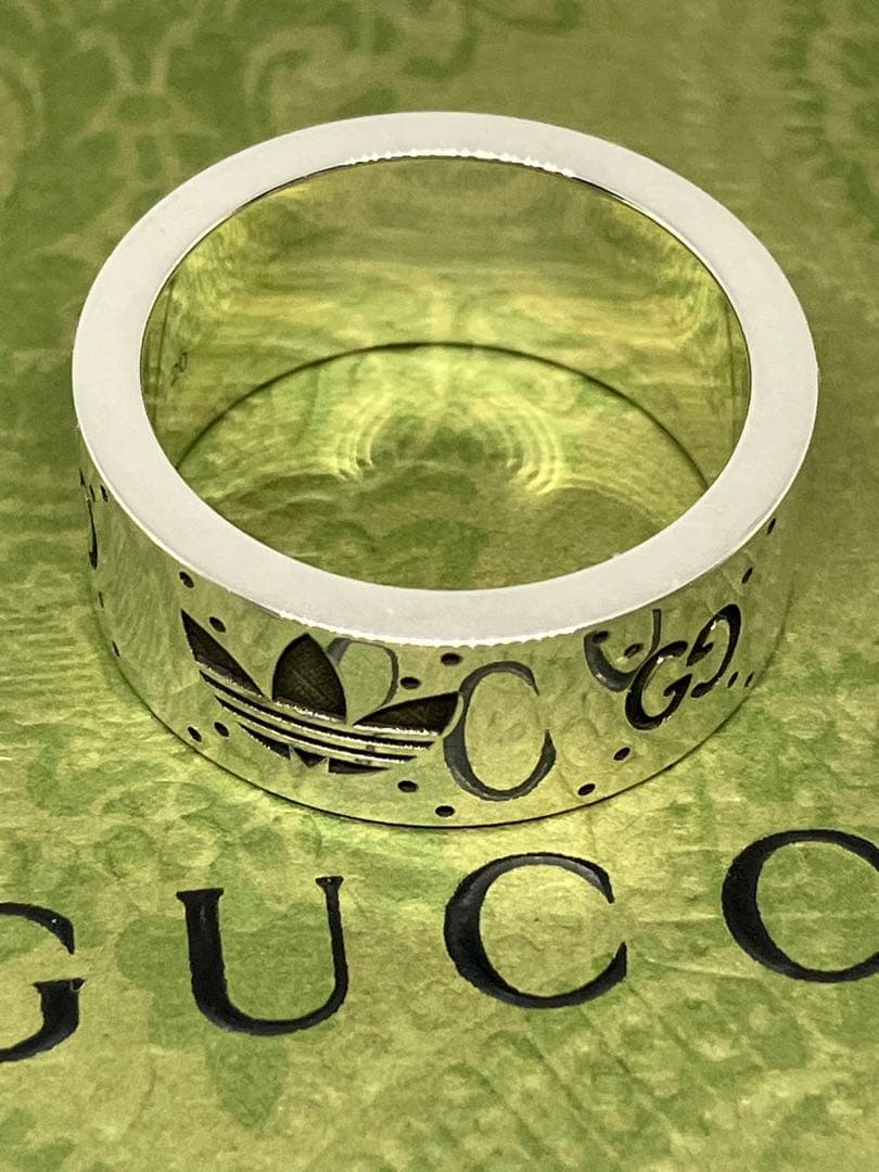GUCCI adidas グッチ アディダス リング 銀 指輪 20号 中古