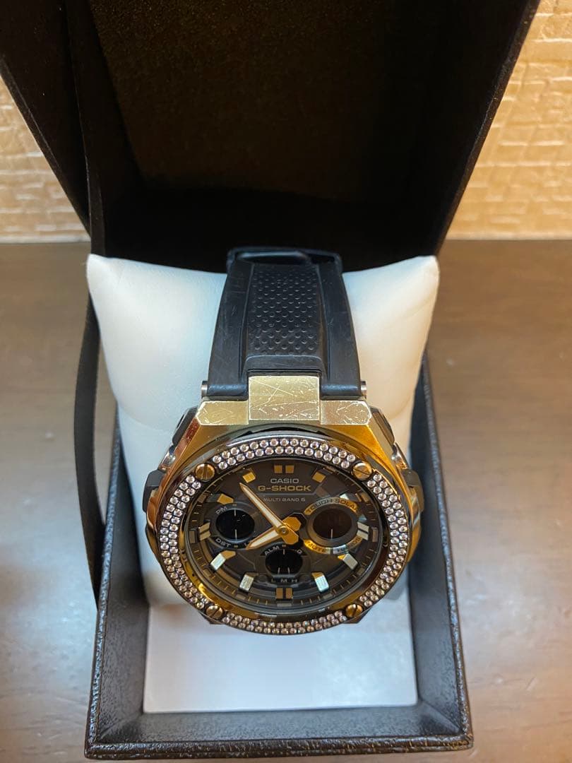 【お得品】G-SHOCK GST-W100G 1AJF ゴールド　カスタムベゼル