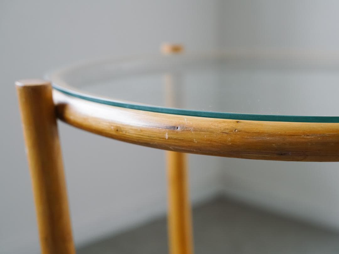 70-80's ヴィンテージ ラタン/藤 テーブル ミッドセンチュリーモダン