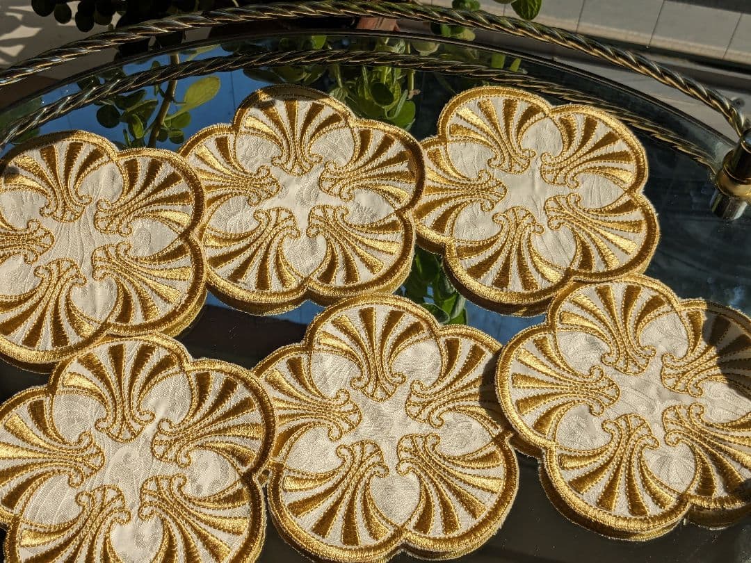 イタリア製センターマット1枚&コースター5枚セットイエズルム