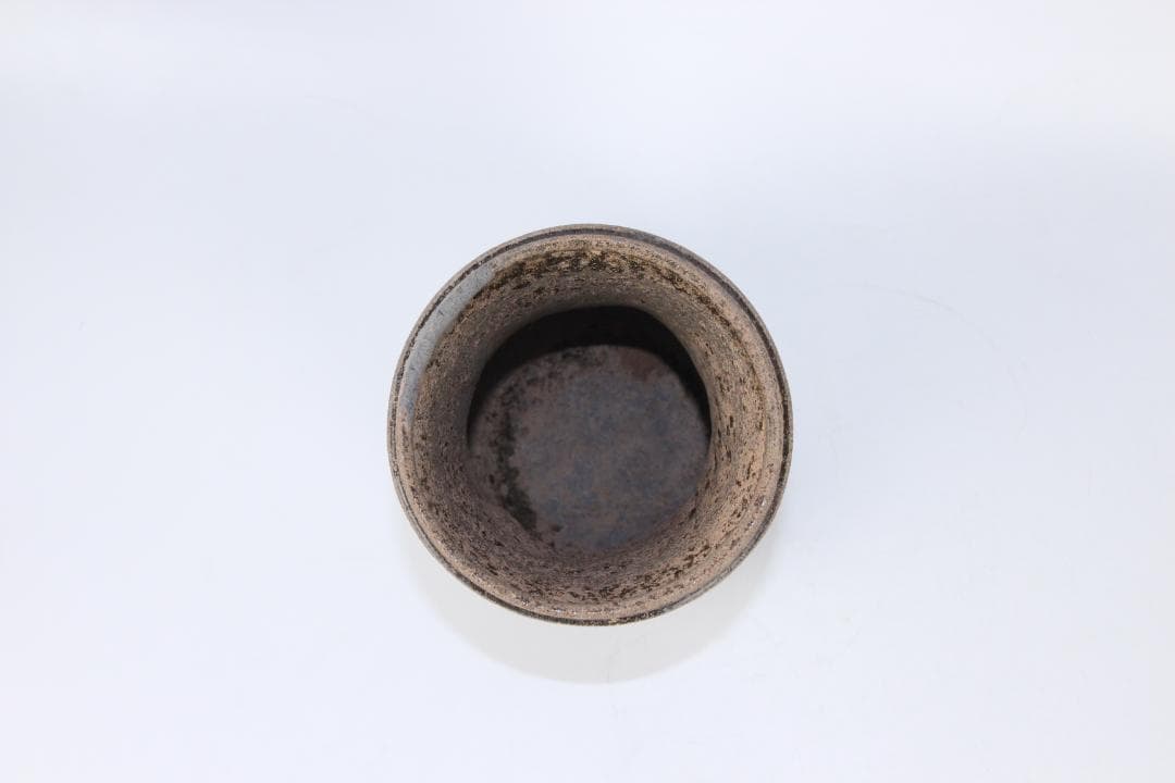 須恵器 長頸壺 波文 広口 壺 焼き締め 花瓶 新羅　高麗 箱付 ED11-25