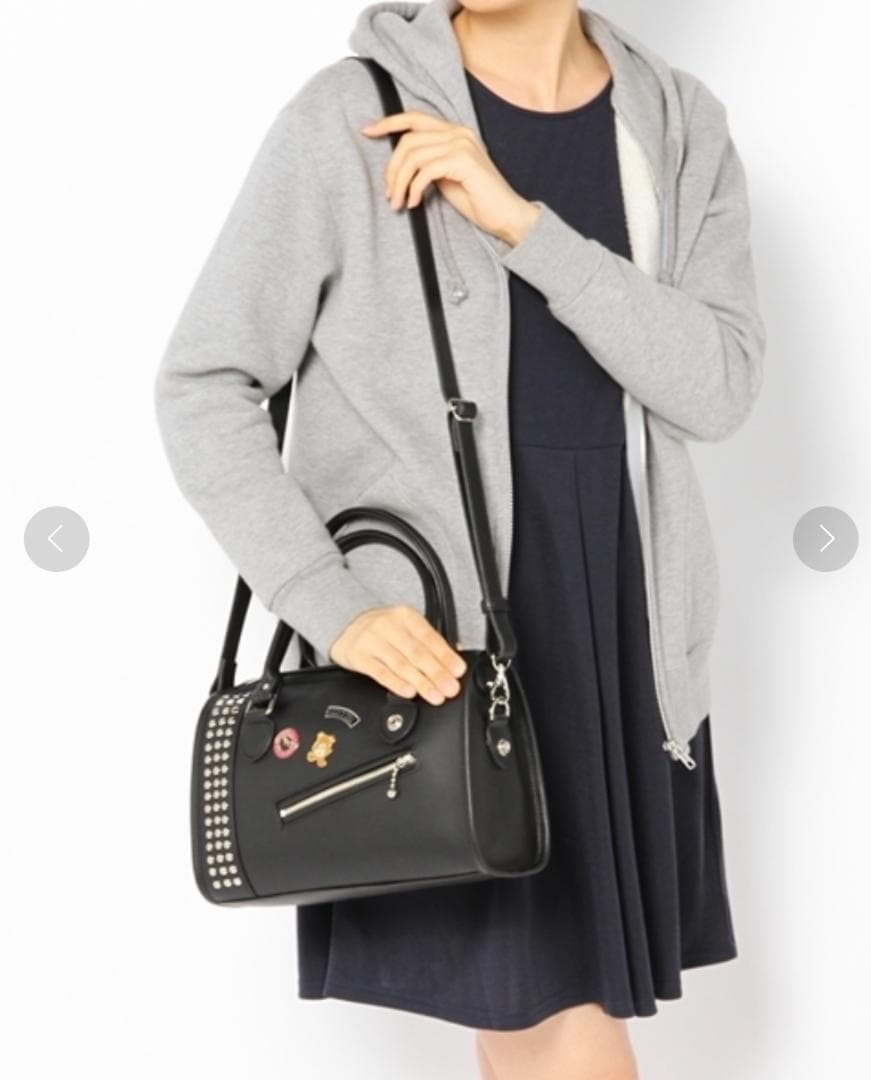 美品　ヒステリックグラマー　スタッズ　レザー　2wayボストン　ショルダーバック