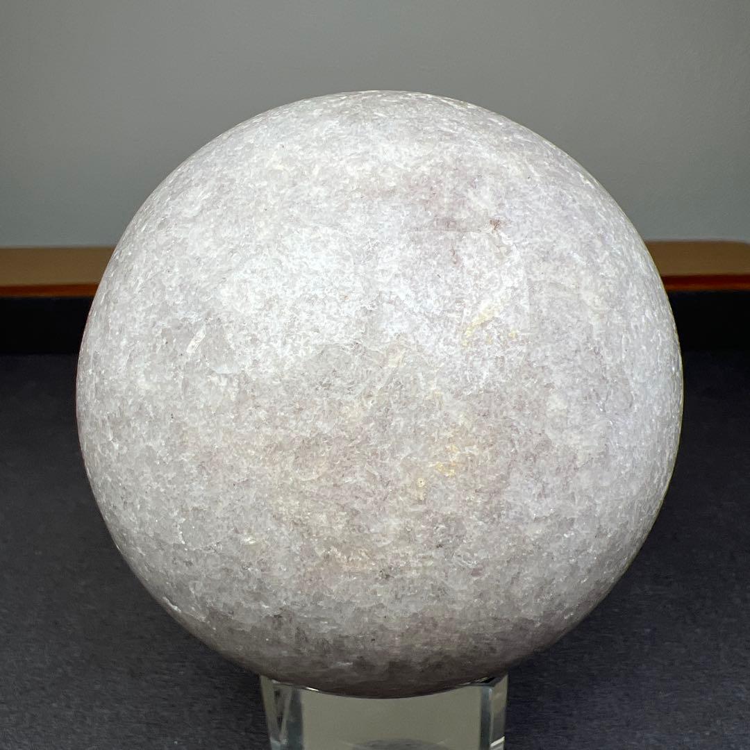 天然石　ラベンダーアメジスト　笑口　スフィア　台座付き