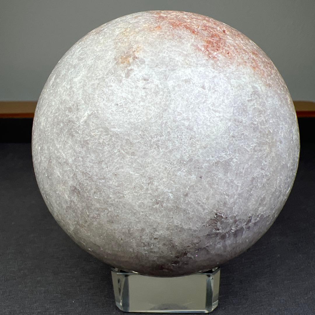 天然石　ラベンダーアメジスト　笑口　スフィア　台座付き